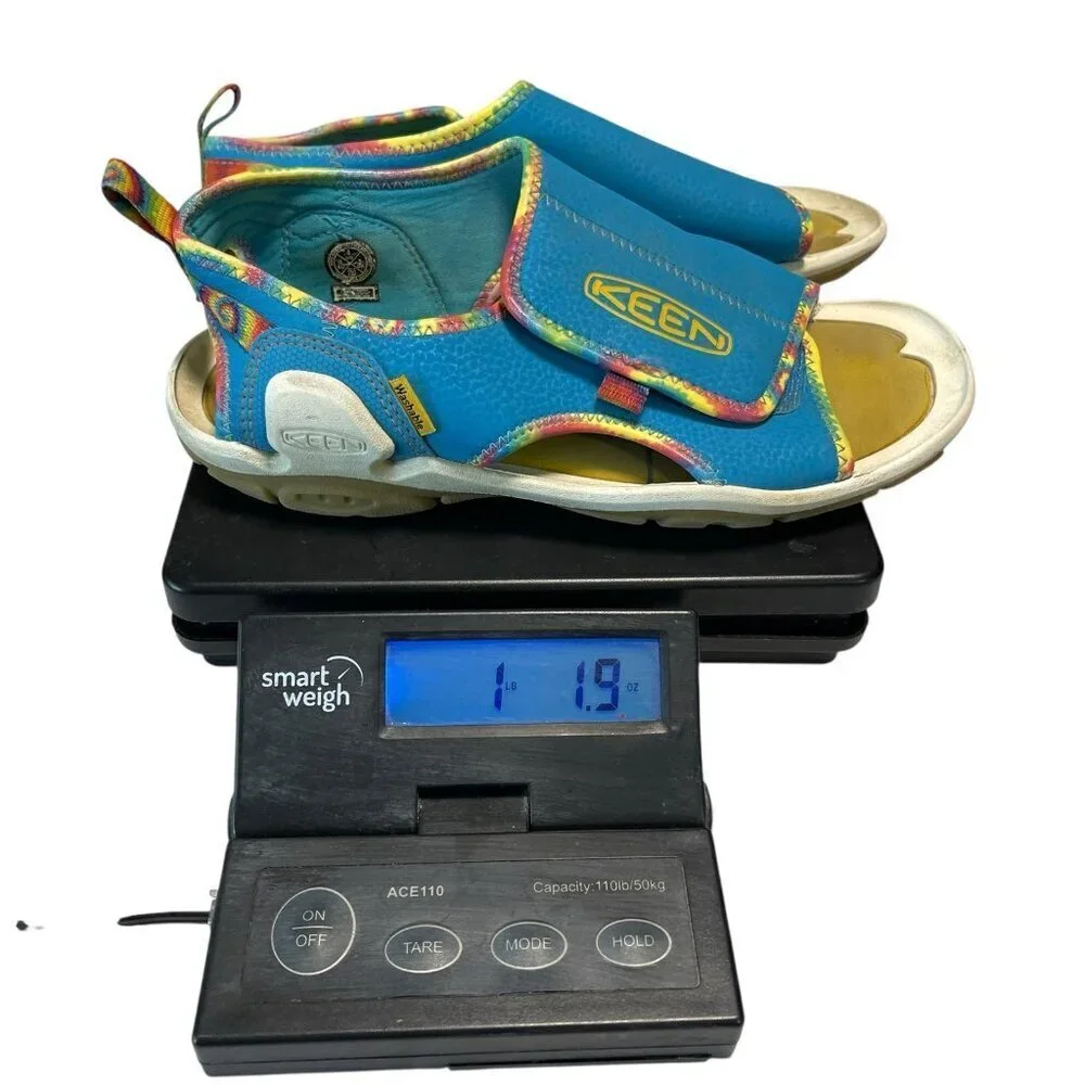 Keen Knotch River Kids Sandals Size 4 Blue Yellow Water Sport Shoes Washable